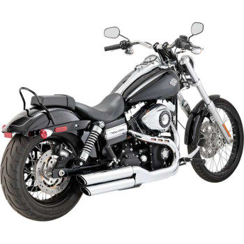 Vance &amp- Hines TWIN SLASH chrome muffler (16845) Harley DYNA