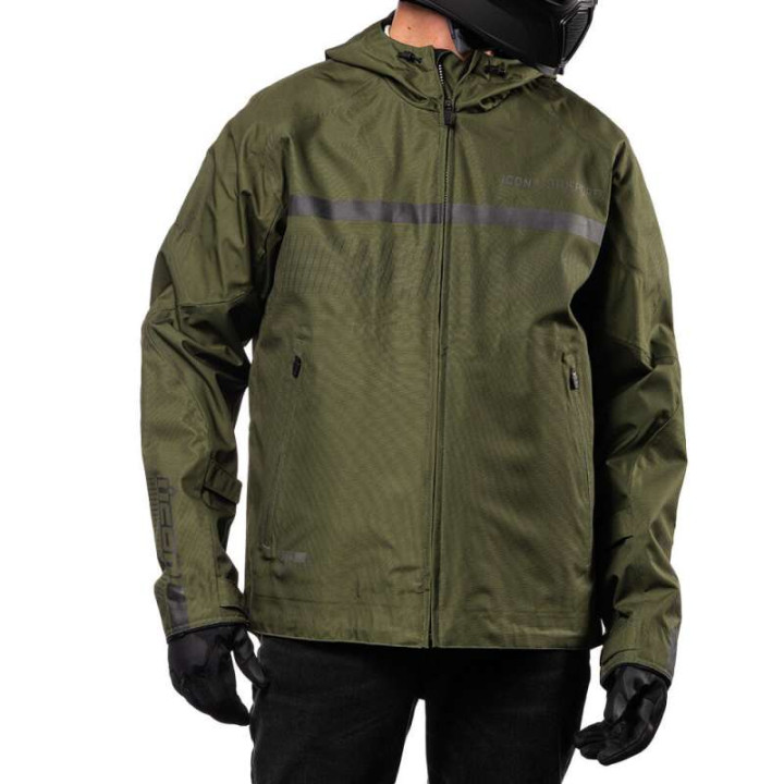 Blouson de pluie moto Icon PDX3 OLIVE