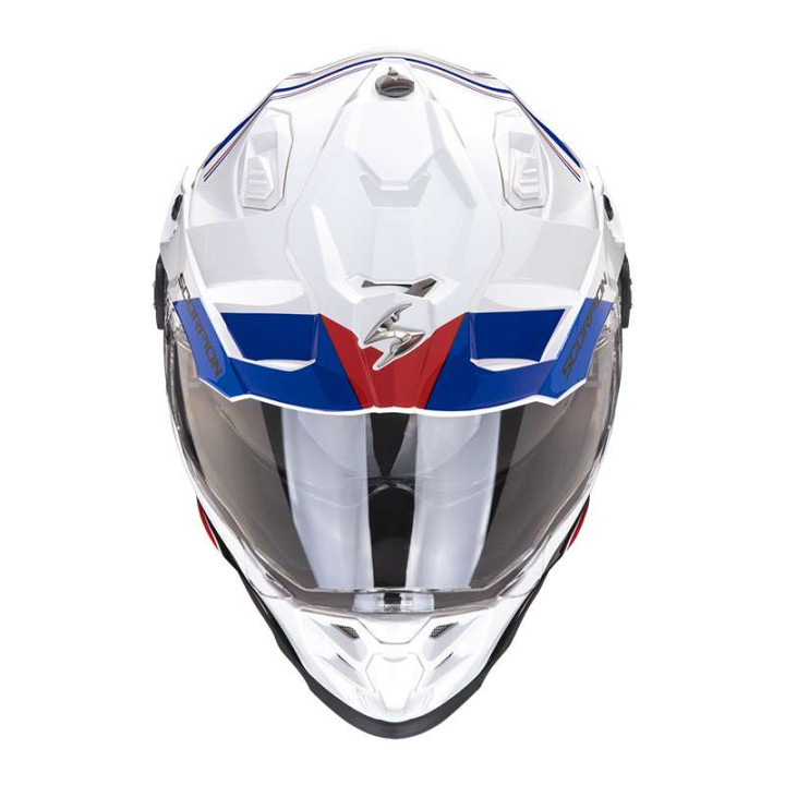Casque moto Scorpion ADF-9000 AIR DESERT Blanc / Bleu / Rouge Casque moto Scorpion ADF-9000 AIR DESERT Blanc / Bleu / Rouge