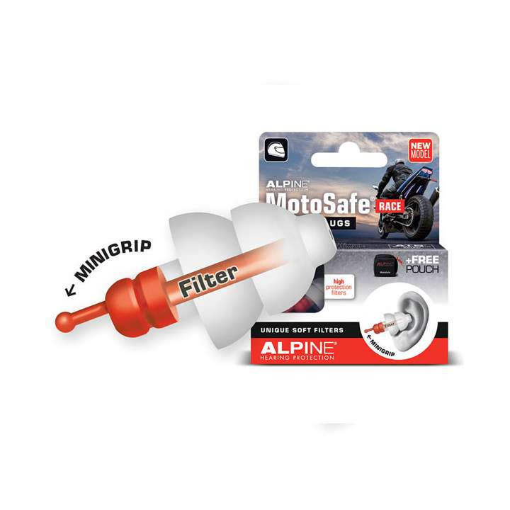 Alpine MotoSafe Race +Mini Grip earplugs