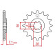 Pignon JT 14 dents pas 420 type 413