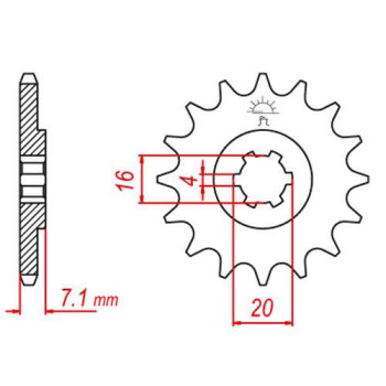 Pignon JT 14 dents pas 420 type 413