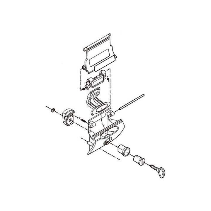 Serrure complète Givi Z641N52M pour top case TREKKER 52L Serrure complète Givi Z641N52M pour top case TREKKER 52L
