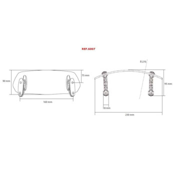 Spoiler Puig 6007 (90x230m) avec perçage Spoiler Puig 6007 (90x230m) avec perçage