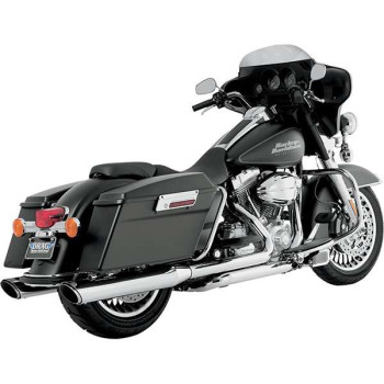 Vance &amp- Hines TWIN SLASH CHROME muffler (16763) Harley TOURING 95-16