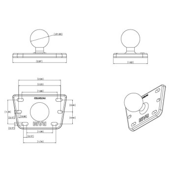 Boule RAM MOUNT bocal liquide de frein - RAM-B-345U
