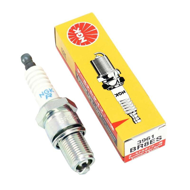 Standard NGK BR8ES spark plug (non-removable olive)
