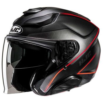 Casque moto HJC F31 LUDI NOIR/ROUGE