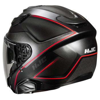 Casque moto HJC F31 LUDI NOIR/ROUGE
