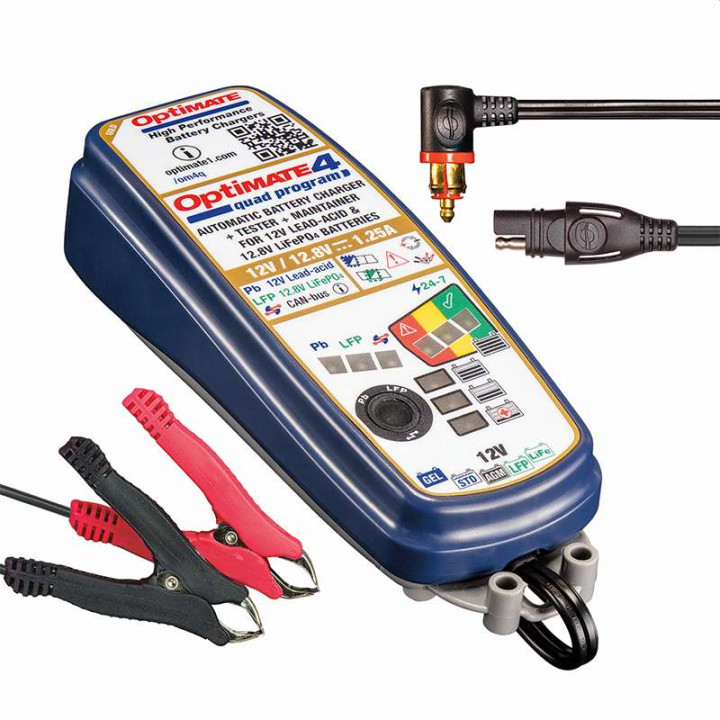 Chargeur de batterie Tecmate OPTIMATE 4 QUAD PROGRAM PREMIUM EDITION