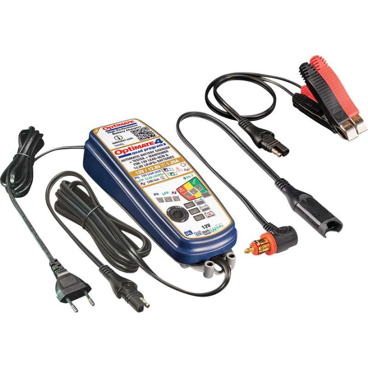 Chargeur de batterie Tecmate OPTIMATE 4 QUAD PROGRAM PREMIUM EDITION