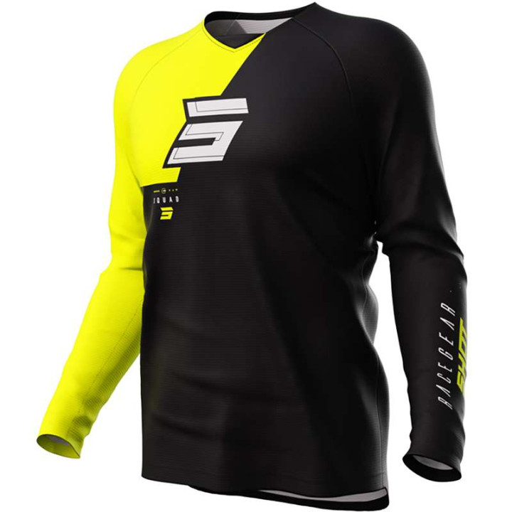 Maillot moto cross Shot RAW SQUAD NEON JAUNE Maillot moto cross Shot RAW SQUAD NEON JAUNE