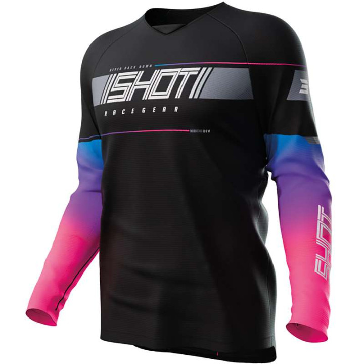 Maillot moto cross enfant Shot KID RAW INDY NOIR Maillot moto cross enfant Shot KID RAW INDY NOIR