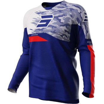 Maillot moto cross enfant Shot KID RAW MATRIX BLEU