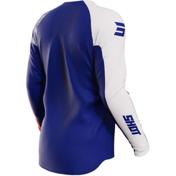 Maillot moto cross enfant Shot KID RAW MATRIX BLEU