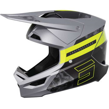 Casque moto cross Shot FURIOUS PATROL GRIS/JAUNE FLUO