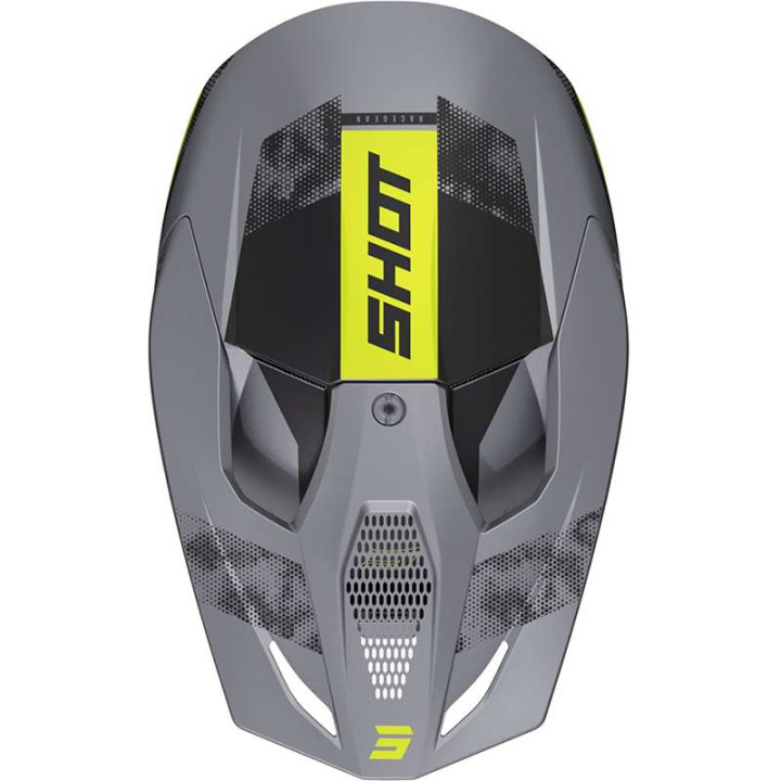 Casque moto cross Shot FURIOUS PATROL GRIS/JAUNE FLUO