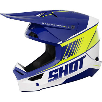 Casque moto cross Shot FURIOUS PEAK BLEU/JAUNE