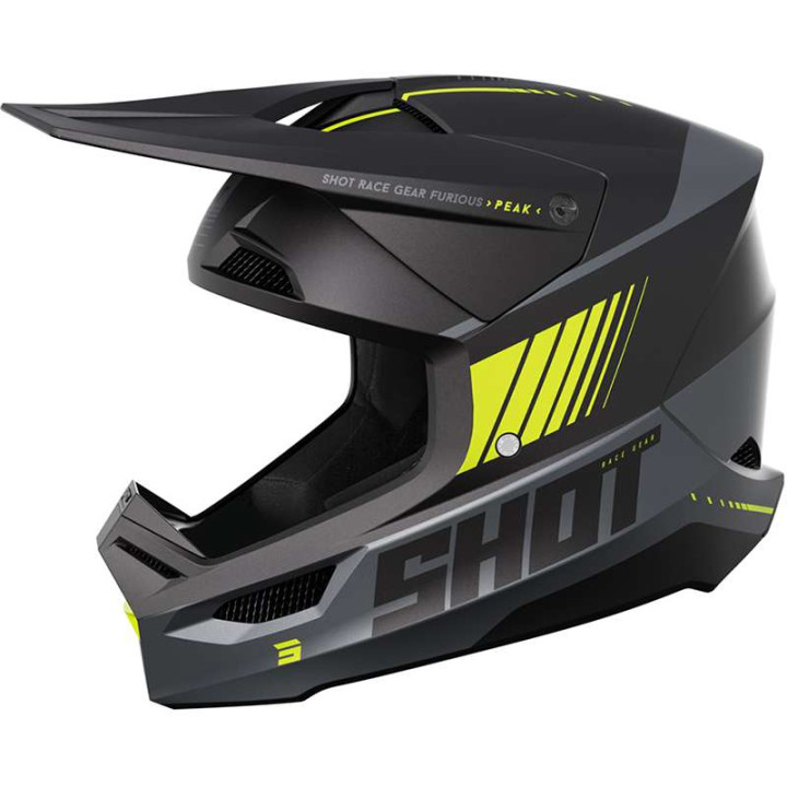 Shot FURIOUS PEAK motorcycle cross helmet GREY/YELLOW Shot FURIOUS PEAK motorcycle cross helmet GREY/YELLOW