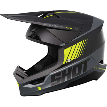 Casque moto cross Shot FURIOUS PEAK GRIS/JAUNE