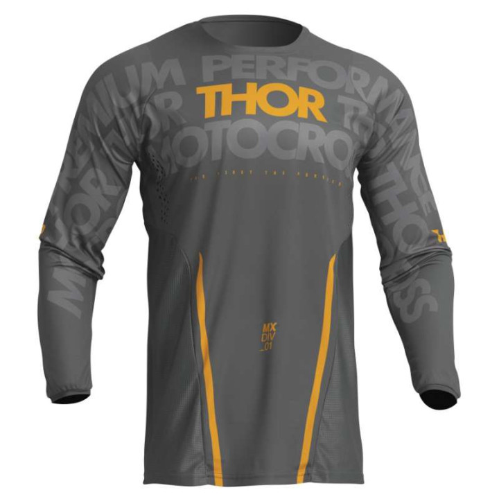 Maillot moto cross Thor PULSE MONO DARK GRAY/YELLOW Maillot moto cross Thor PULSE MONO DARK GRAY/YELLOW