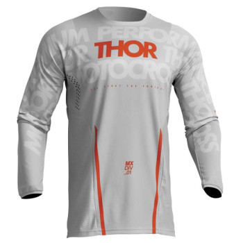 Maillot moto cross Thor PULSE MONO LIGHT GRAY/ORANGE Maillot moto cross Thor PULSE MONO LIGHT GRAY/ORANGE