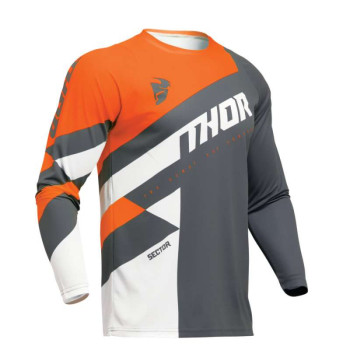 Maillot moto cross Thor SECTOR CHECKER CHARCOAL/ORANGE Maillot moto cross Thor SECTOR CHECKER CHARCOAL/ORANGE