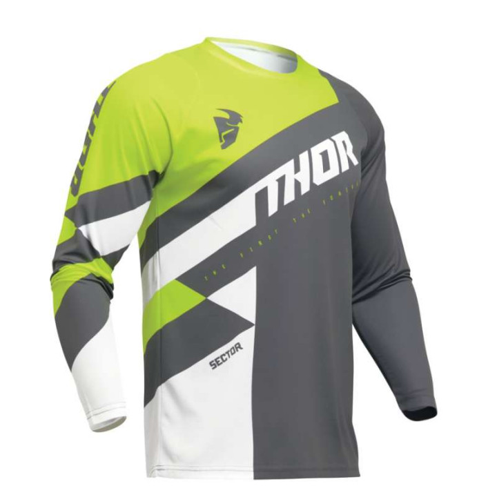 Maillot moto cross Thor SECTOR CHECKER CHARCOAL/ACID Maillot moto cross Thor SECTOR CHECKER CHARCOAL/ACID
