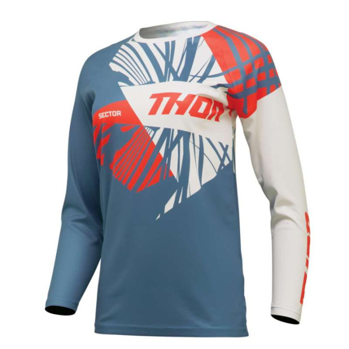 Thor SECTOR SPLIT BLUE STEEL/VINTAGE WHITE women's motocross jersey