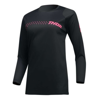 Maillot moto cross femme Thor SECTOR MINIMAL BLACK/FLO PINK Maillot moto cross femme Thor SECTOR MINIMAL BLACK/FLO PINK