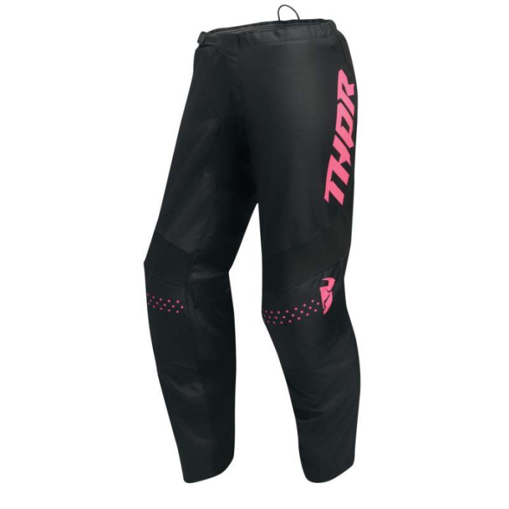 Pantalon moto cross femme Thor SECTOR MINIMAL BLACK/FLO PINK