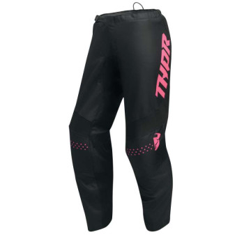 Pantalon moto cross femme Thor SECTOR MINIMAL BLACK/FLO PINK