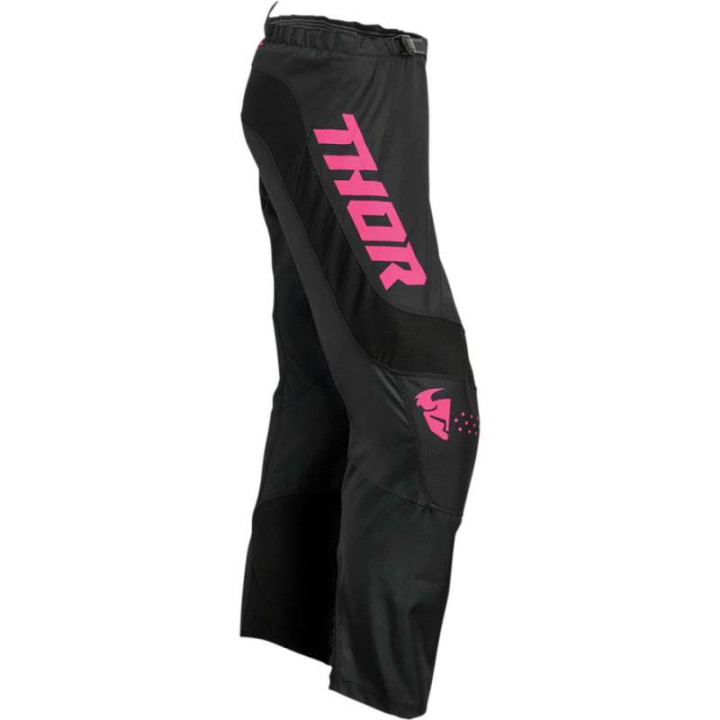 Pantalon moto cross femme Thor SECTOR MINIMAL BLACK/FLO PINK