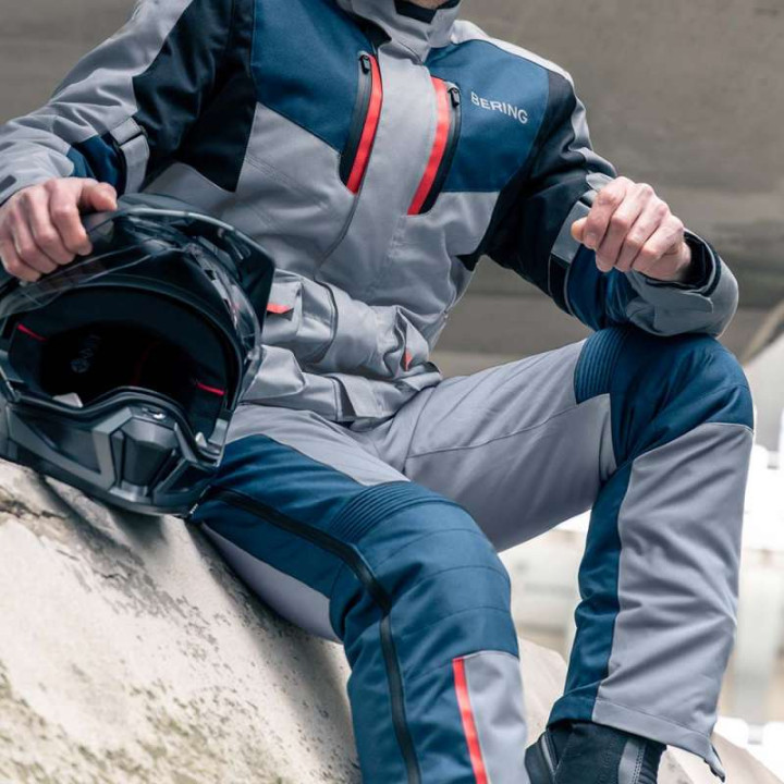 Pantalon moto Bering SIBERIA GRIS/BLEU