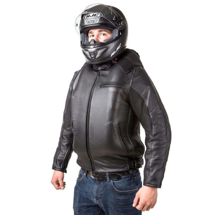 Blouson cuir Airbag HELITE ROADSTER 2 Noir