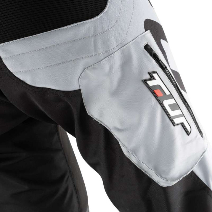 Pantalon enduro T.UR P-THREE Gris Clair/Rouge