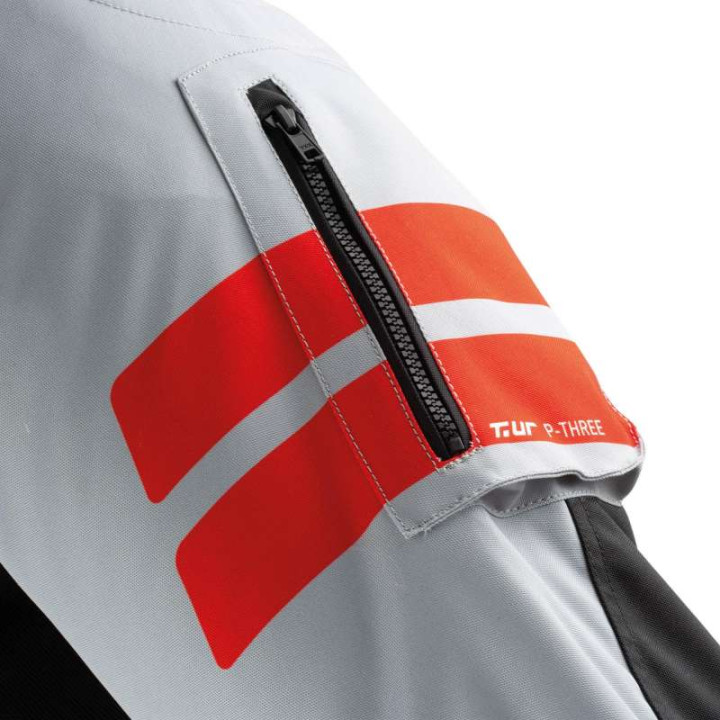 Pantalon enduro T.UR P-THREE Gris Clair/Rouge
