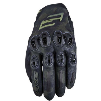 Gants moto d'été Five STUNT EVO 2 Camo Noir/Kaki