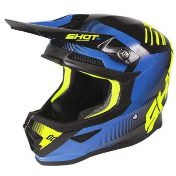 Casque moto cross Shot FURIOUS TRUST 2020 Black Cyan Neon Yellow Glossy taille S