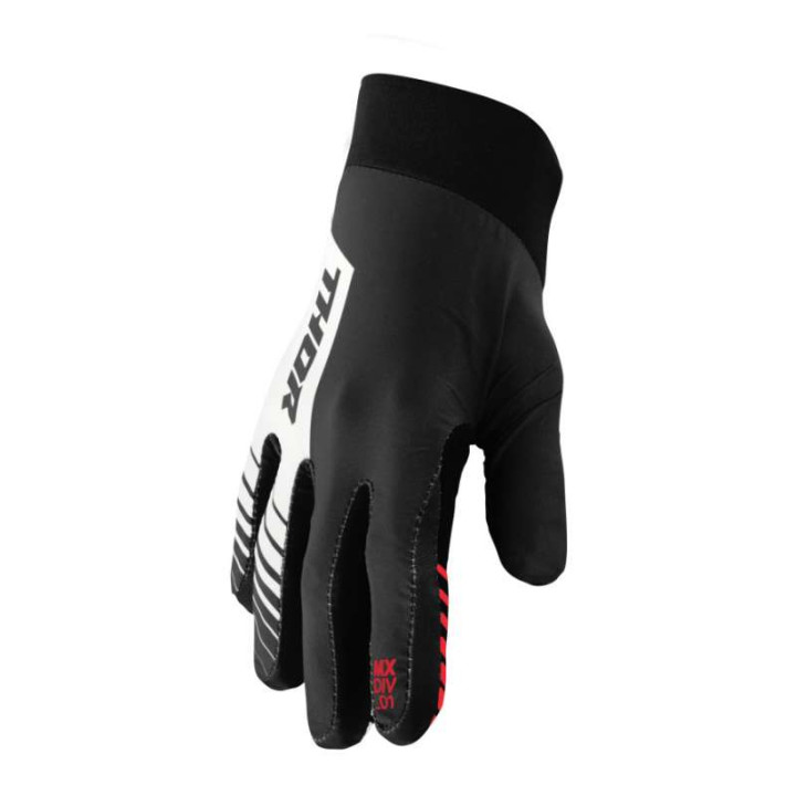 Gants moto cross Thor AGILE ANALOG BLACK/WHITE Gants moto cross Thor AGILE ANALOG BLACK/WHITE