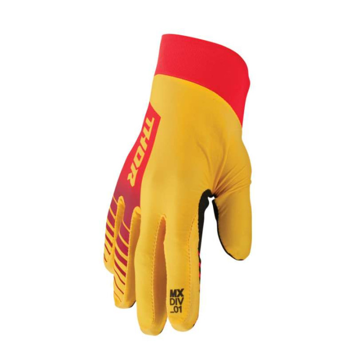 Thor AGILE ANALOG LEMON/RED motocross gloves Thor AGILE ANALOG LEMON/RED motocross gloves