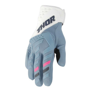 Gants moto cross femme Thor SPECTRUM BLUE/WHITE