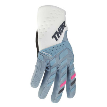 Gants moto cross femme Thor SPECTRUM BLUE/WHITE