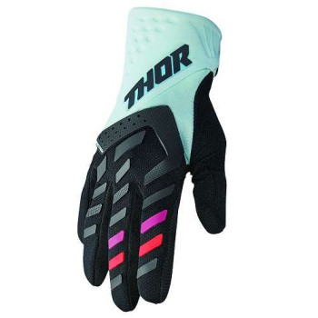 Gants moto cross femme Thor SPECTRUM BLACK/MINT