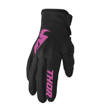 Gants moto cross femme Thor SECTOR BLACK/PINK