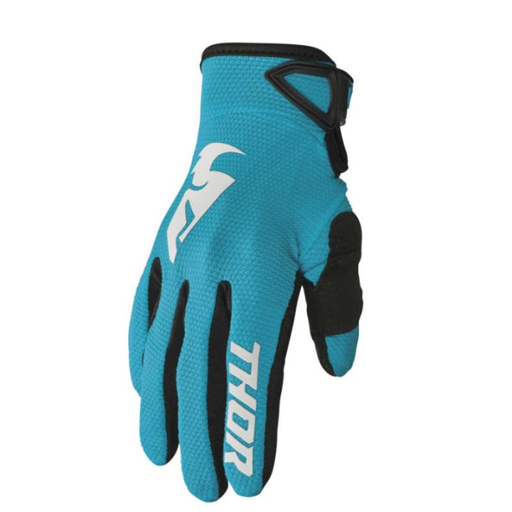 Gants moto cross femme Thor SECTOR AQUA/VINTAGE WHITE
