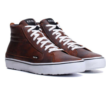 Baskets moto TCX STREET 3 WATERPROOF BROWN/WHITE