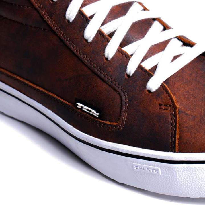 TCX STREET 3 WATERPROOF BROWN/WHITE motorcycle sneakers