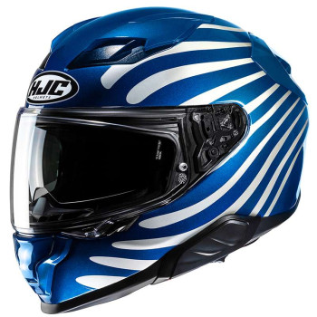 Casque moto HJC F71 ZEN BLEU/BLANC