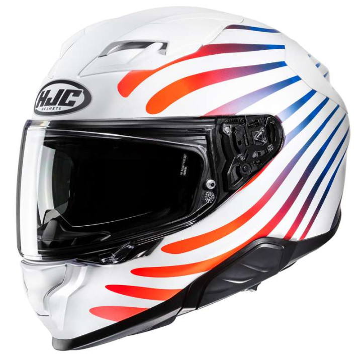 Casque moto HJC F71 ZEN BLANC/ORANGE/BLEU